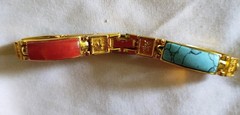 Unique, rare vintage stones bracelet for women with Chinese good luck messages