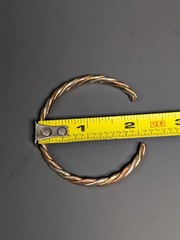 Copper Brass Silver Plated Cuff Bracelet Twisted Mixed Metal 7″ Vintage