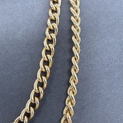 Chunky Lightweight Gold Tone Chain Necklace Orange Novelty Pendant Vtg