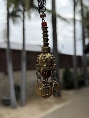 Vintage Yemeni Jewish Amulet Pendant Necklace Coin Charms Tribal