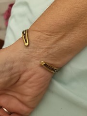Bought at an estate sale Vintage Mixed Metals Gemstone Cuff Bracelet