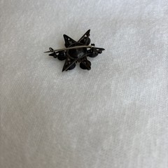 AntiqueVictorian Sterling Silver Tone Alloy Paste Glass Cluster Star Brooch1800s