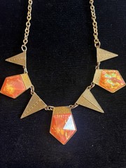 Vintage Bold Iridescent Geometric statement chocker