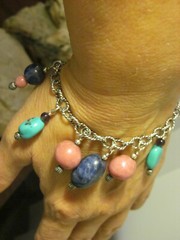 (R Carolyn Pollack 925 Sterling Silver Multi Stone Dangle Magnet Bracelet 41.4g