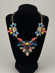 Color Burst Statment Necklace 19” Fun Funky Playful Multi Colors