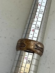 Vintage Mexico heavy Sterling Silver Ring engraved with Fish size 9