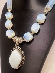 Vintage Opaline Glass Statement Necklace