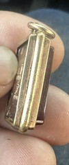 Antique Victorian Carved Carnelian Rose Gold Filled Fob Charm Pendant