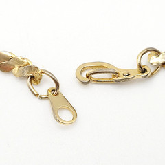 Serpentine Style Shiny Gold Tone Chain Necklace Womens Mens Vintage 24 inch