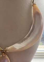 Vintage Cream Color Mother Of Pearl Statement Necklace