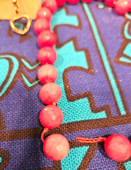Red Coral beads 16″ broken necklace cord and broken earring and solo bead
