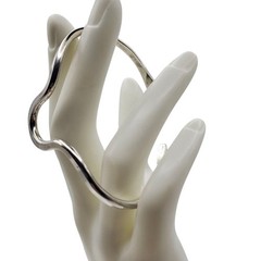 Sterling Silver Cuff Bracelet Modernist Abstract Sculptural 925 Bangle 15g Vtg