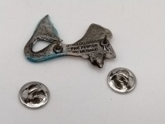 Vintage GG Harris Fine Pewter Mermaid Pins Lot of 2 Gold Plated Hand Painted