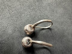 2.46g Vintage Sterling Silver 925 Drop Earrings Round Clear Sparkling Accents M