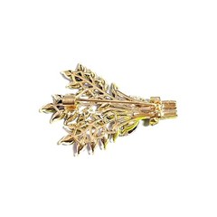 Lavender Rhinestone Brooch Pin Purple Lilac Flowers Floral Bouquet Gold Tone