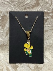 Cartoon Koopa Troopa Video Game Gold Enamel Bohemian Fashion Trendy Necklace 18”