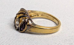 VTG Designer Lind 14K Gold Plate H.G.E. 5 Birthstones Ring Gemstones – Size 7