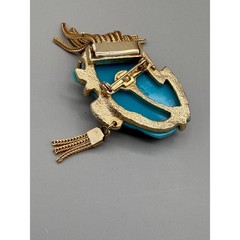 Vintage Signed Selro Selini Okina Noh Mask Brooch Pin