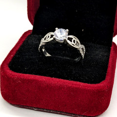 Vintage Elegant RING Sterling Silver 925 with Chic Stone -size: 8US (18mm) | #36