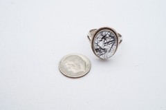 Vintage Sterling Silver 925 Rutilated Quartz Ring Size 8.75