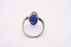 Vintage Sterling Silver 925 Black Onyx Azurite Spinner Ring Size 6.5