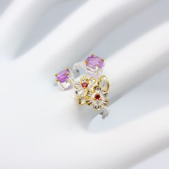 Jewellery Natural Amethyst Silver 925 Sterling Ring /RVS120