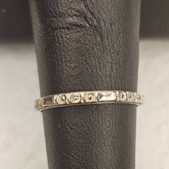 Antique 1934 Ostby Barton 14K White Gold Art Deco Wedding Band Engraved Sz 6