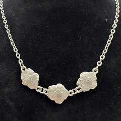 Y2K Pewter Floral Rose Charm Boho Chic Romance Witch Nature Goth Necklace Prom