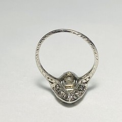 Art Deco Platinum Filigree 0.24ctw Diamond Size 5.5 Ring 3.7g