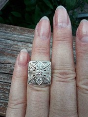 2.77 CT Round Moissanite 925 Silver Wedding Vintage Style Square Ring For Woman