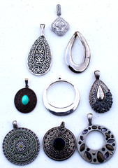 Vintage to Now Lot of 9 Pendants Mixed Materials & Sizes – no chains included