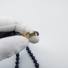 VTG Napier Graduated Beaded Necklace Dark Blue Boho Everyday Wear 24″