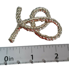 Vintage Womens Pin Brooch Golden Rope Approx 2.25 in Shiny Gold Tone Classic