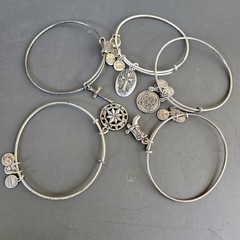 Alex and Ani Silver Tone Charm Bracelet Lot Celtic Knot Armenia Cross & Compass