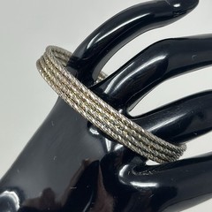Vintage Bohemian Sterling Silver 925 Italy Woven Open Cuff Bracelet 7” 13.2g