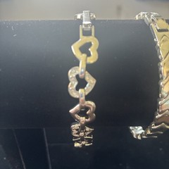 Lot Of 4 Four Vintage Avon Silver Plated Tennis Bracelets Easy Close Hearts CZ