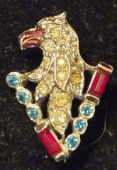 Vintage 1940s Crown Trifari Alfred Philippe Eagle Head Fur Clip Pin WWII – AS IS