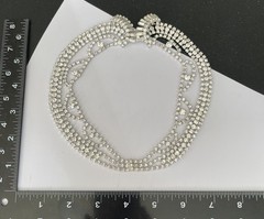Fabulous Stunning Retro Vintage Baguette Collar Dangle Rhinestone Necklace