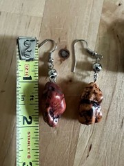 Brutalist Gemstone Necklace Chunky Slab Multi Charm Matching Earrings 18-21” Adj