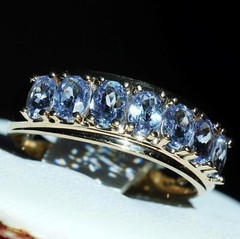 10k yellow gold ring 1.00ct natural tanzanite size 6 band vintage 2.15gr N3511