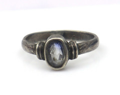 Man Made Blue Gemstone Sterling Silver Ring 3.030 Grams Ring Size 8 US