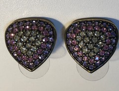 LAVintage LA Vintage Jeweled Costume Jewelry Tear Drop Earrings .5”