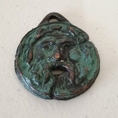 RARE Vintage Bocca Della Verita Bronze? Keychain Charm Pendant Coin 74 Grams