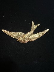 Vintage Bird 22K Gold Plated Brass Stamping for Jewelry/Craft/Decor/Famous Maker