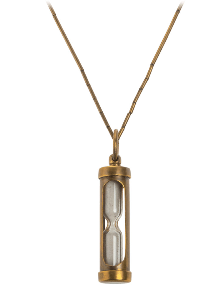 Vintage Style Brass Working Hourglass Necklace 32″
