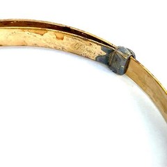 Vintage Signed 14k Gold Filled Marathon Heart Pattern Adjustable Bracelet 5 1/2
