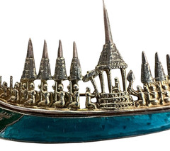 Vintage Chinese Siam Royal Barge “Suphanahongse” Sterling Silver Brooch/Pin.