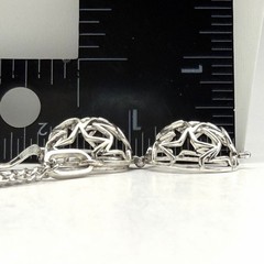Vintage Silver Tone Cage Pendant Necklace 20 Inch Chain Y2K