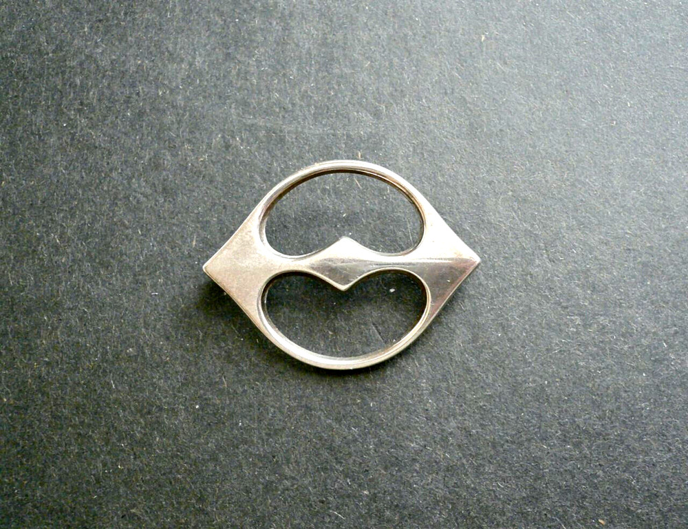 Vintage Hans Hansen Denmark Modernist Sterling Silver Brooch 110