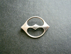 Vintage Hans Hansen Denmark Modernist Sterling Silver Brooch 110